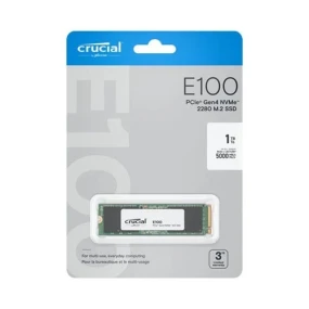 Crucial CT1000E100SSD8 E100 1TB M.2 NVMe PCIe Gen4 Internal SSD, Up to 5,000MB/s, Laptop & Desktop Compatible