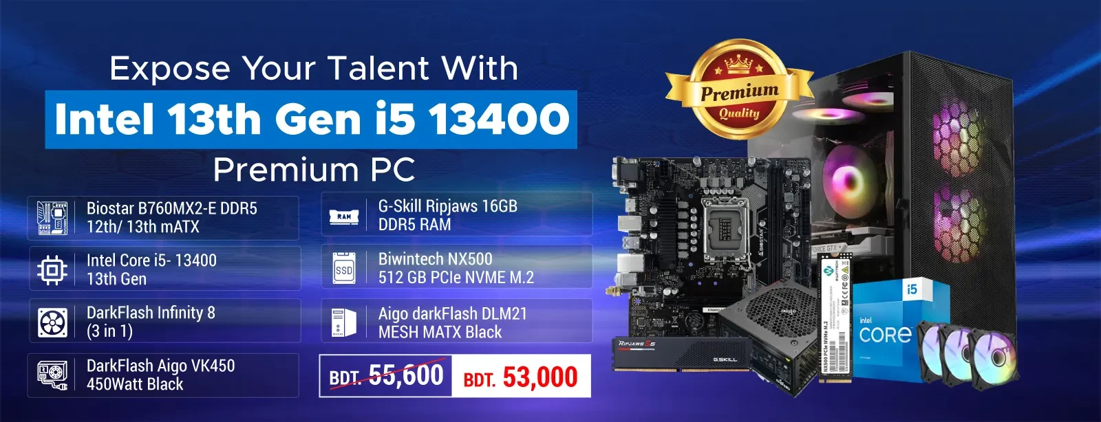 https://binarylogic.com.bd/Intel 13th Gen i5 13400 Premium PC